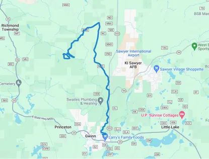 Map of the Jack Pine 30 race route